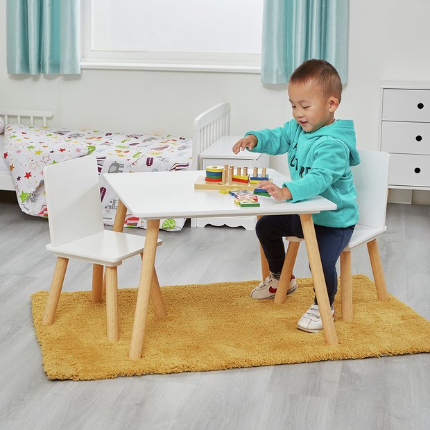 Buy Liberty House Toys Kids Table And 2 Chairs - White Wood | Kids tables and chairs | Argos