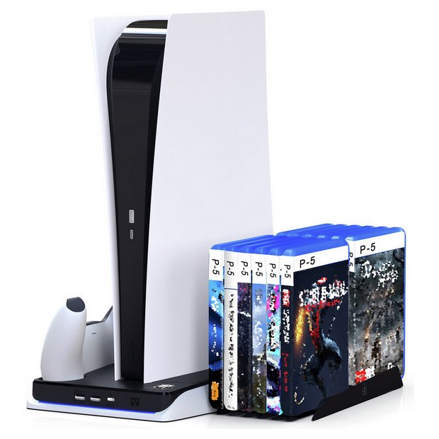 Buy DLX Twin Charging Tower With Cooling Fans Game Storage PS5