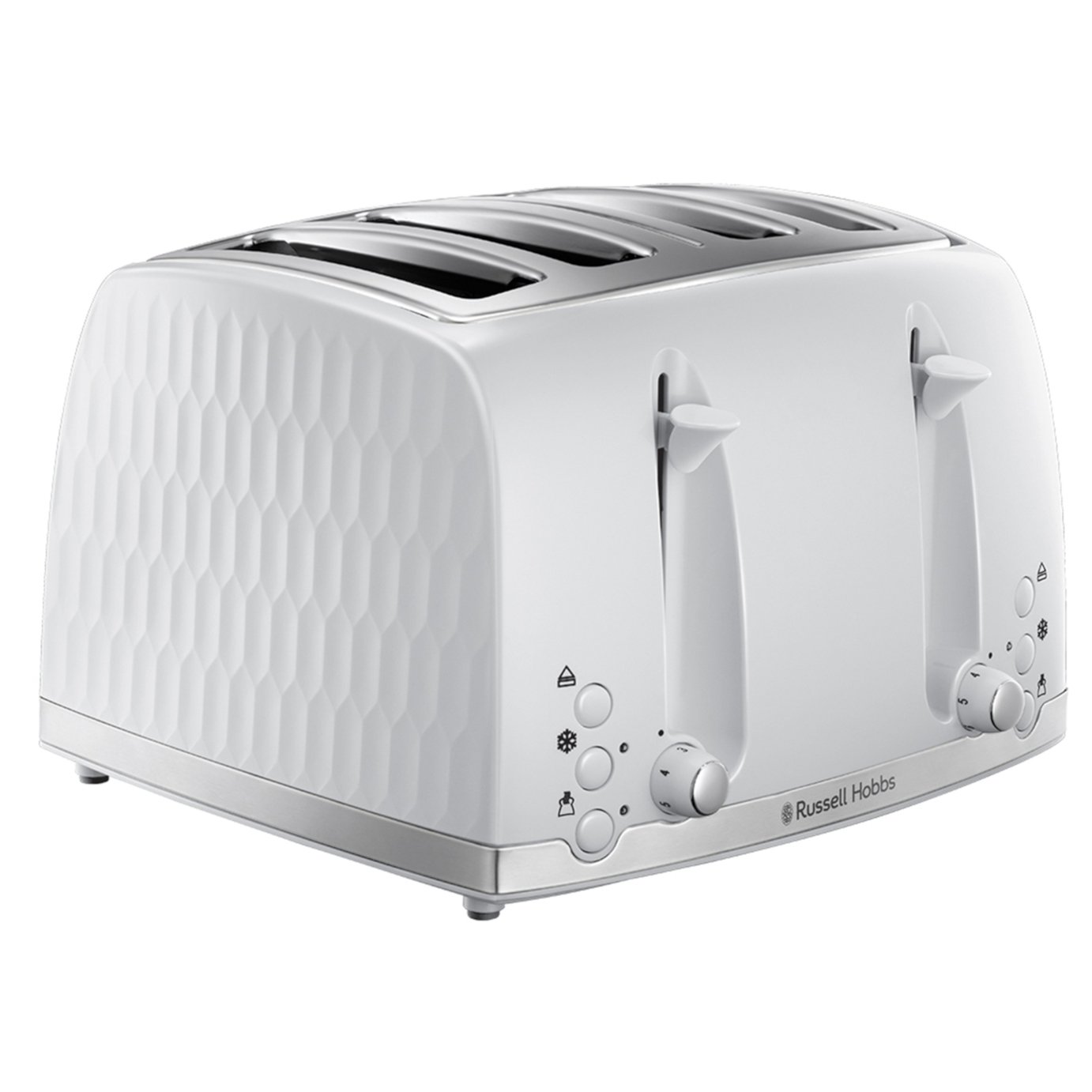 Russell Hobbs 26070 Honeycomb 4 Slice Toaster - White