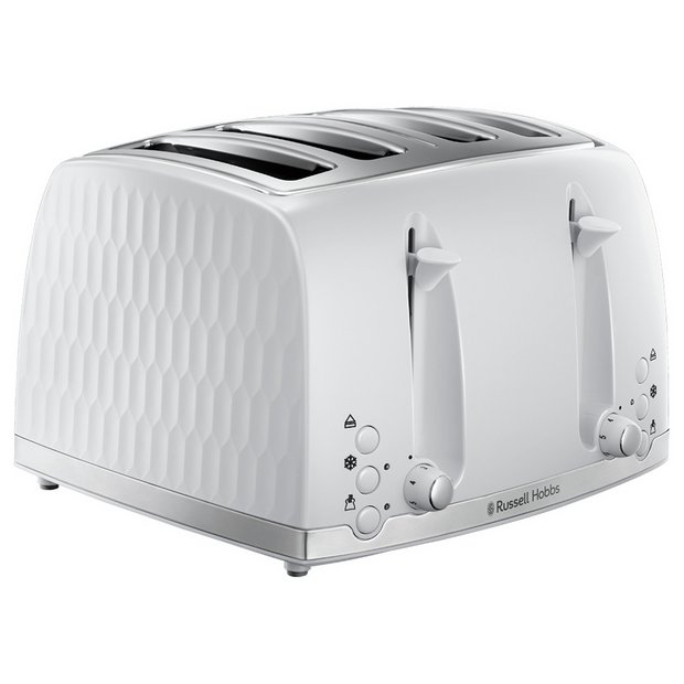 Buy Russell Hobbs 26070 Honeycomb 4 Slice Toaster White