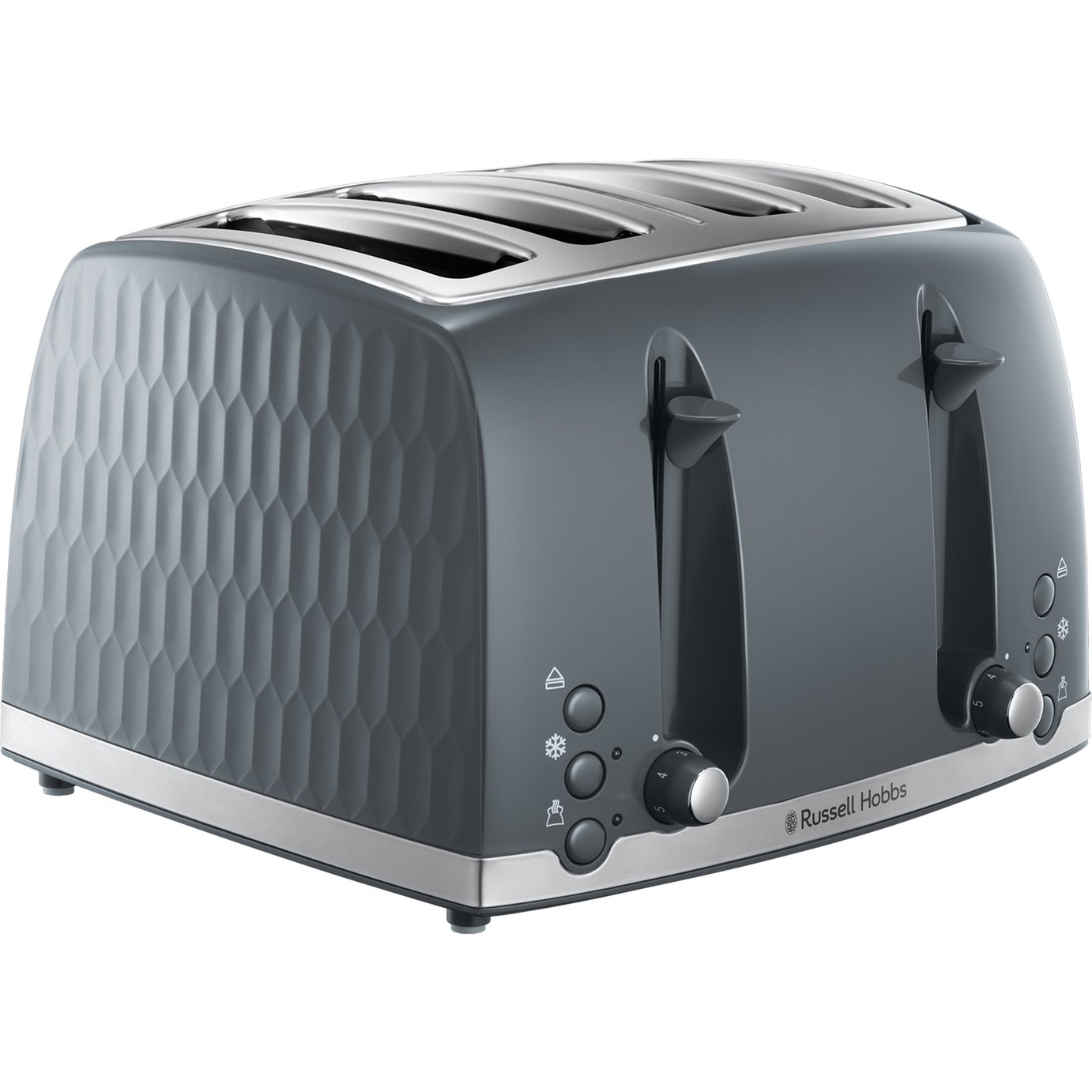 Russell Hobbs 26073 Honeycomb 4 Slice Toaster - Grey