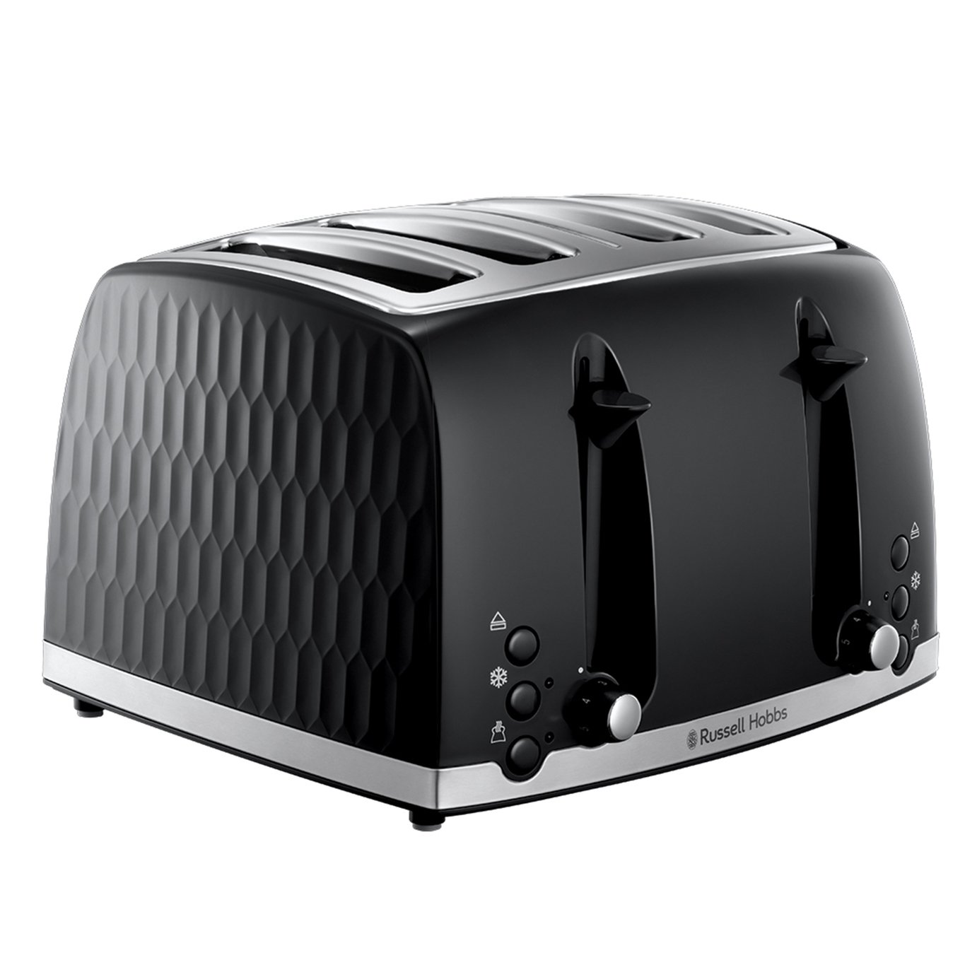 Russell Hobbs 26071 Honeycomb 4 Slice Toaster - Black