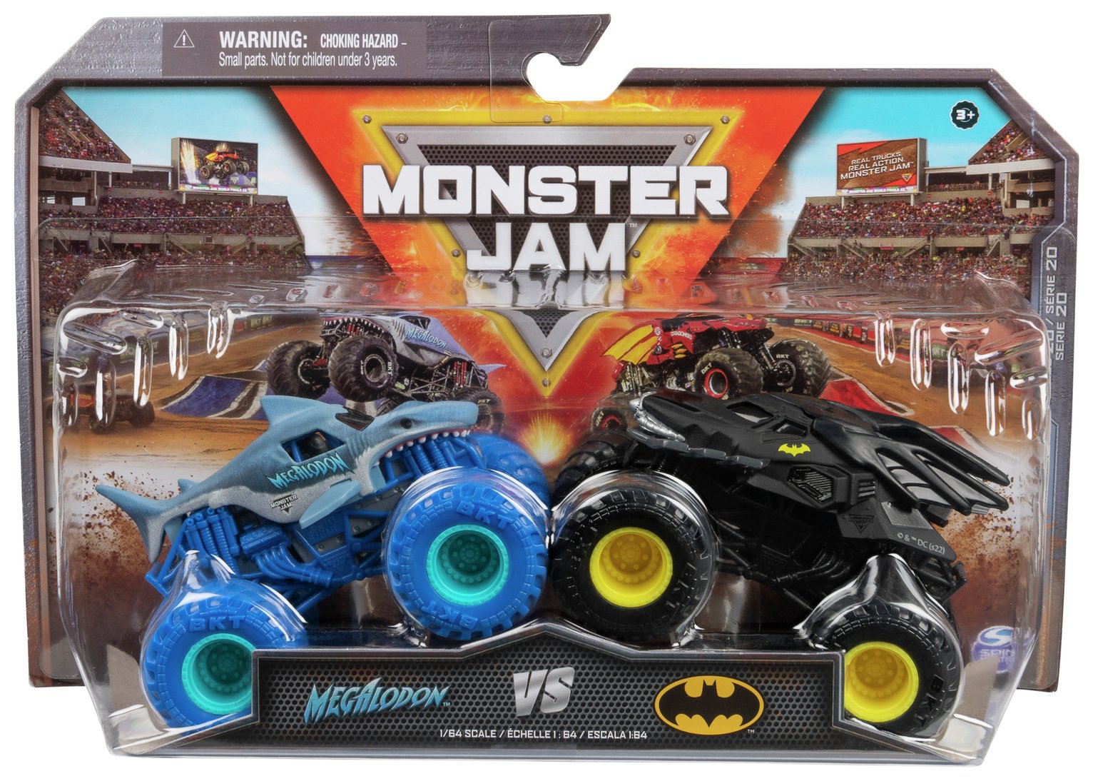 Monster Jam Diecast 1:64 Scale Monster Trucks-Pack of 2