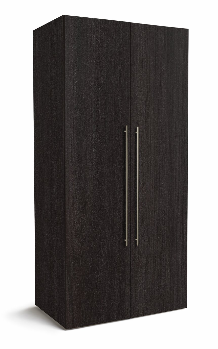Habitat Atlas 2 Door Wardrobe - Black & Brown