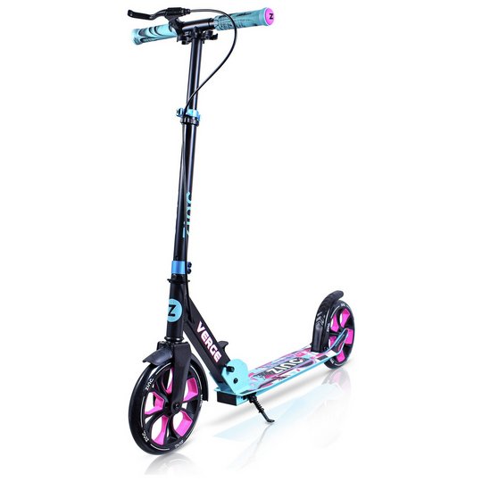Zinc Verge Pro Foldable Big 2 Wheel Scooter - Pink & Blue