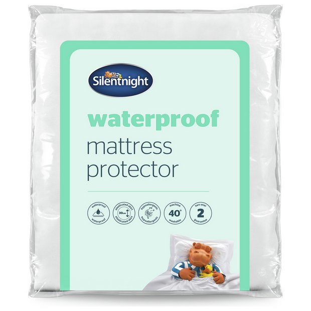 Polyester Single White Silentnight Waterproof Mattress Protector Plus 