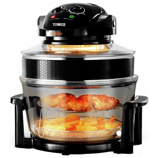 17L Halogen Air Fryer Rotary Convection Oven Multi Cooker Low Fat Health  Black