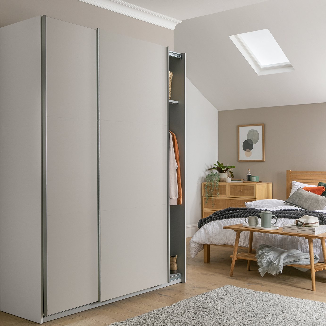 Habitat Holsted 150cm Sliding Wardrobe - Grey