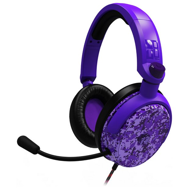 Buy STEALTH C6 100 Gaming Headset Xbox PS Switch Purple Camo Gaming headsets Argos