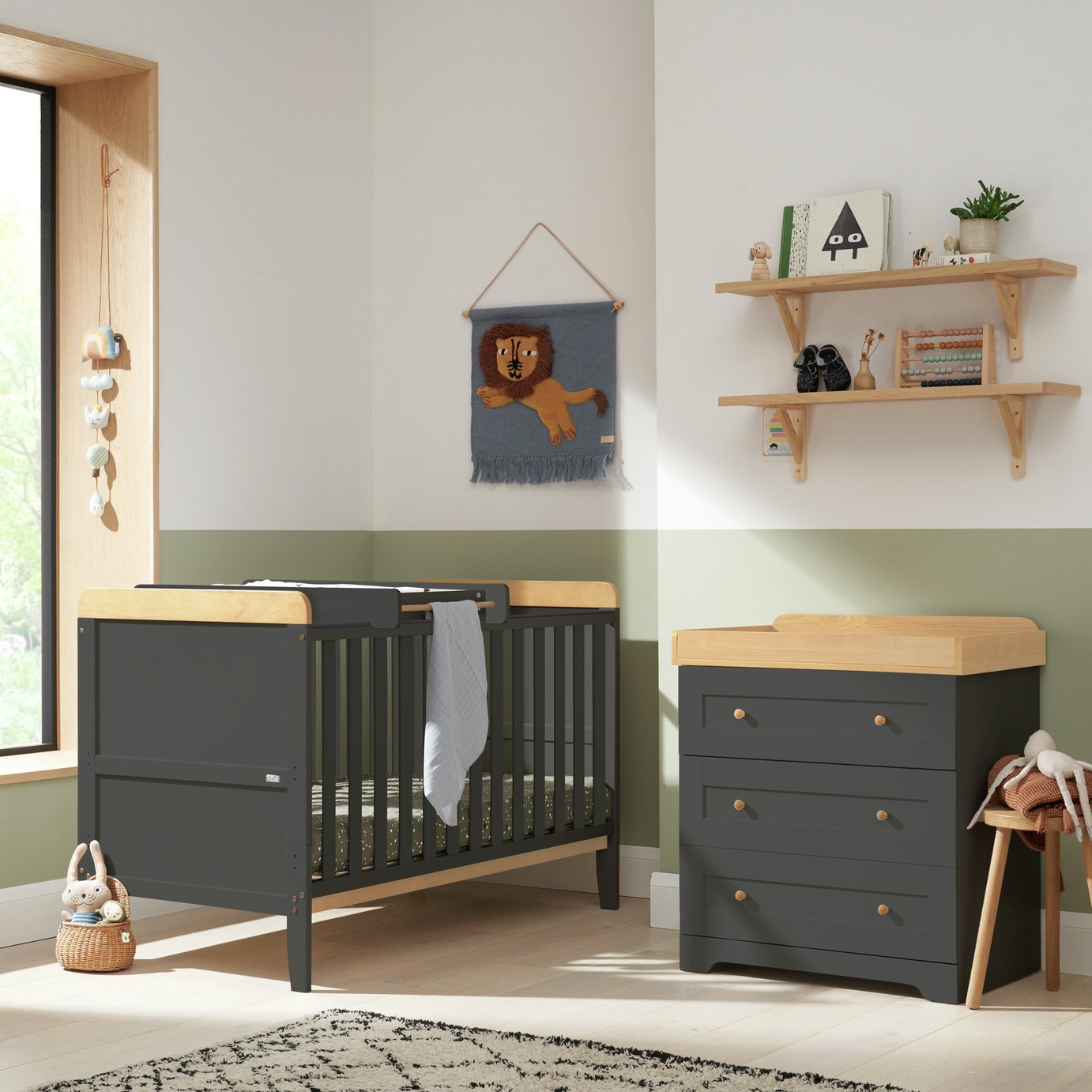 Tutti Bambini Rio 2 Piece Nursery Furniture Set - Slate Oak