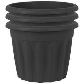 Wham 40cm Round Vista Plastic Planter - Set of 3, Slate