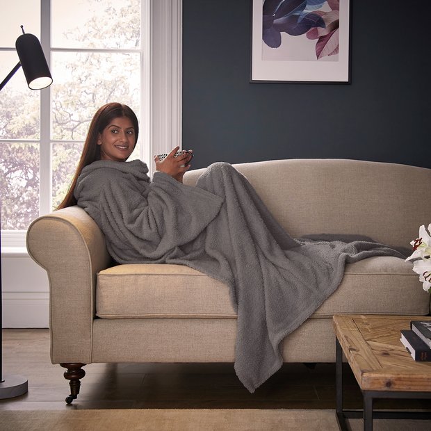 Buy Silentnight Snugsie Wearable Blanket with Sleeves Grey Duvets Argos