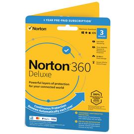 NORTON 360 Deluxe 3 Device, 1 year auto-renew subscription