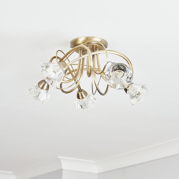 Argos antique deals brass ceiling lights