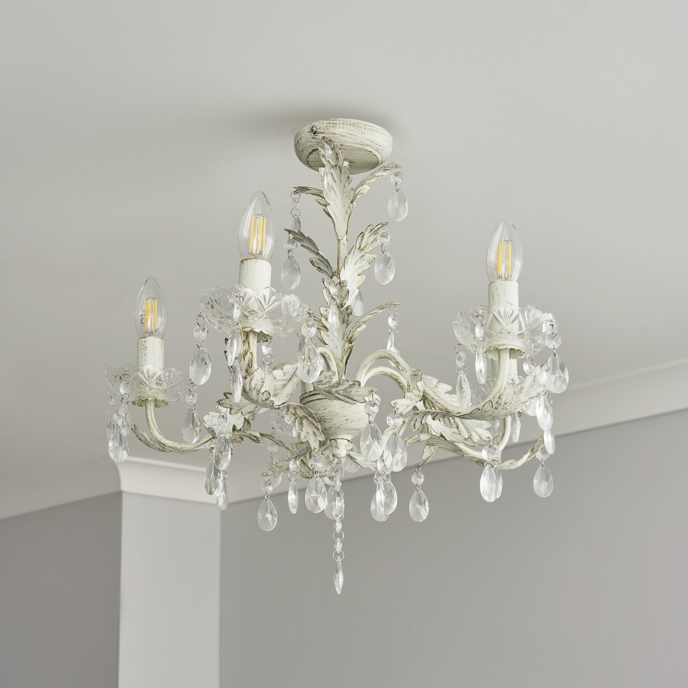 BHS Josefine Glass 5 Light Chandelier - Gold