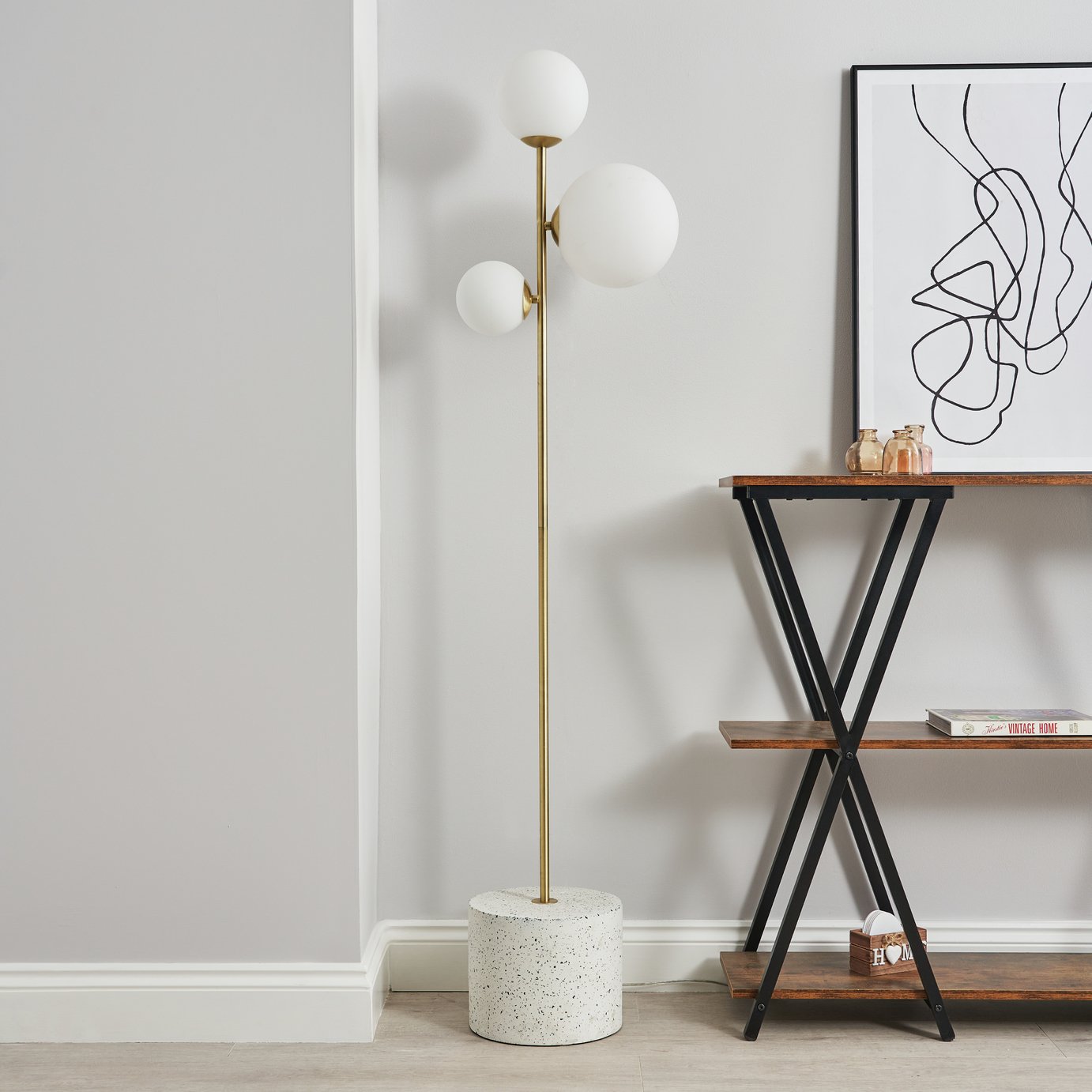 BHS Fleur 3 Light Floor Lamp