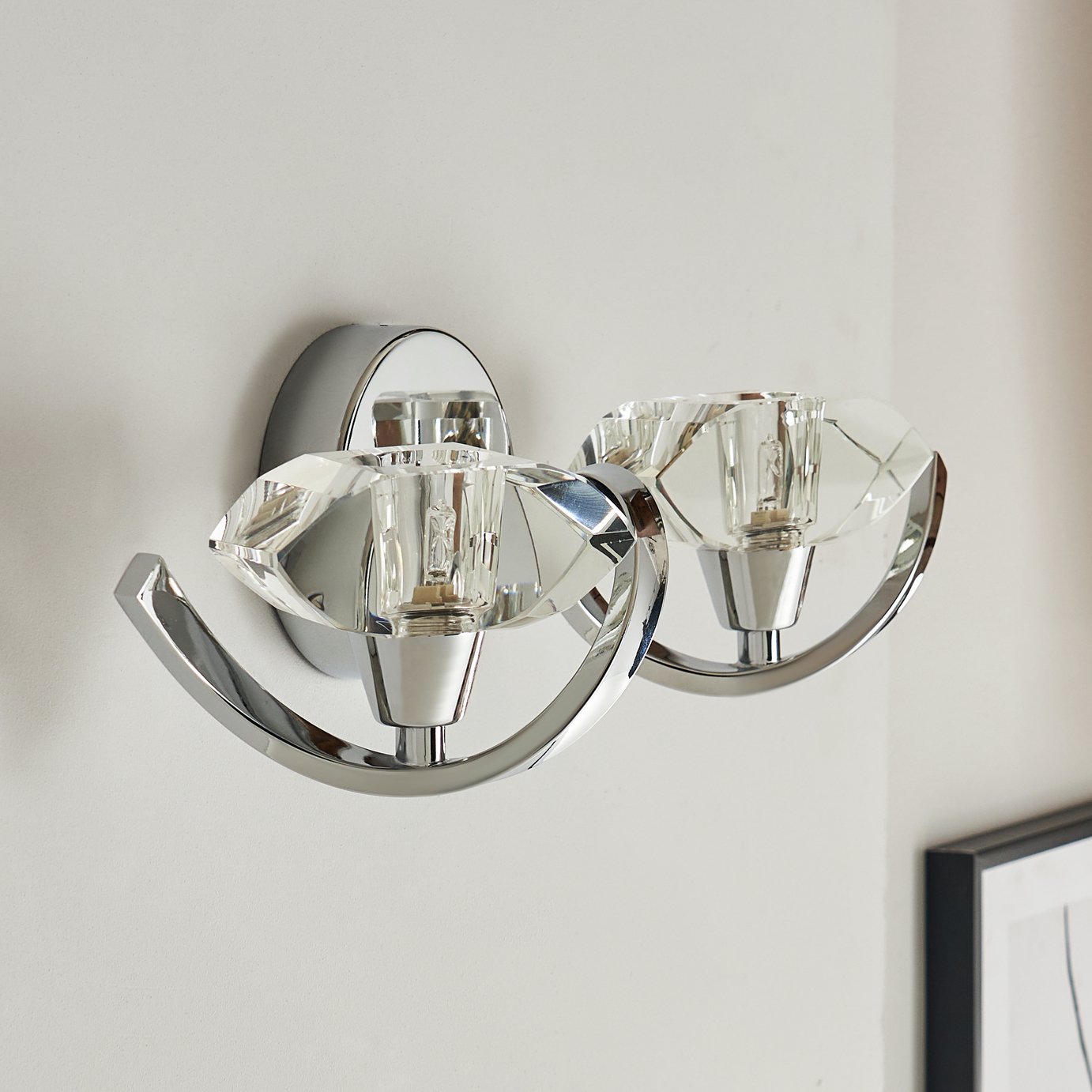 BHS Scorpio Glass Wall Light - Silver