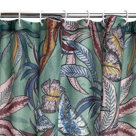 Habitat Leaf Print Shower Curtain - Multicoloured 
