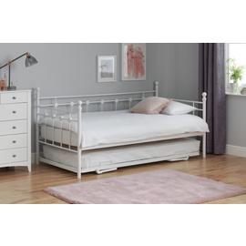 Argos Home Abigail Metal Daybed, Trundle & 2Mattresses White