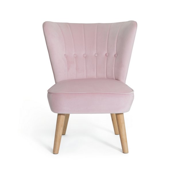 Baby pink cheap velvet chair