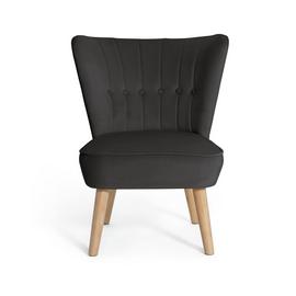 Habitat Alexis Velvet Cocktail Chair - Charcoal
