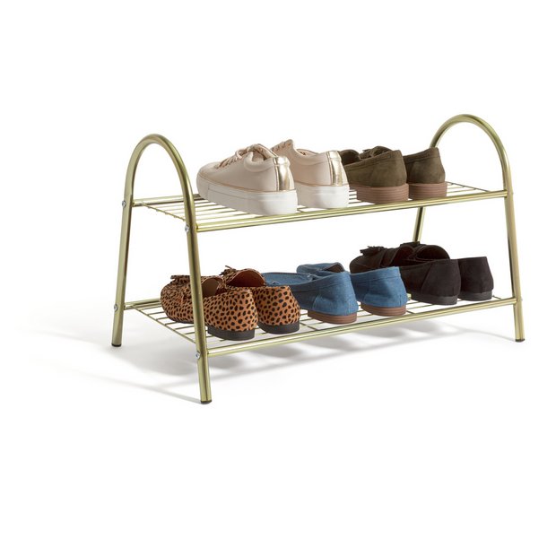 Buy Habitat Boutique 2 Tire Shoe Rack Gold Shoe storage Argos