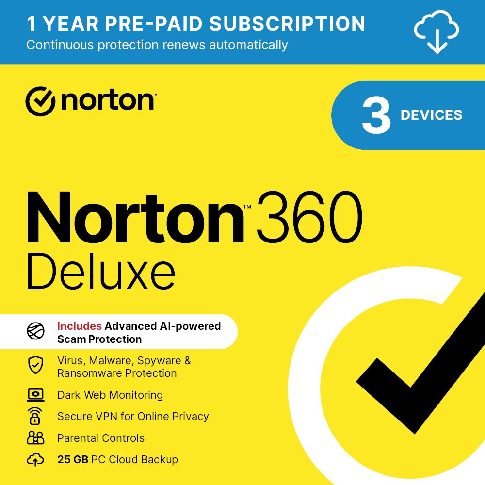 Norton 360 3 Devices 12 Month Digital Download