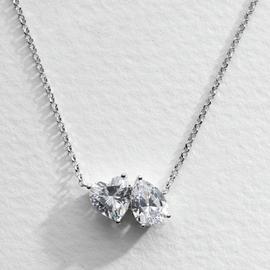 Revere Sterling Silver Cubic Zirconia Heart Necklace