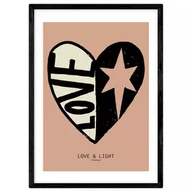 East End Prints Love Typographic Frame Wall Print - A2