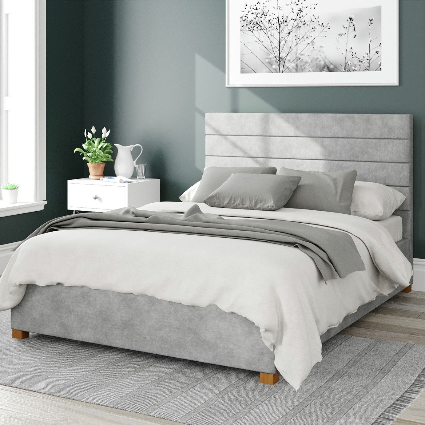 Aspire Kelly Linen Ottoman Bedframe
