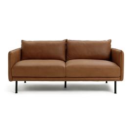 Habitat Moore Leather 3 Seater Sofa - Tan