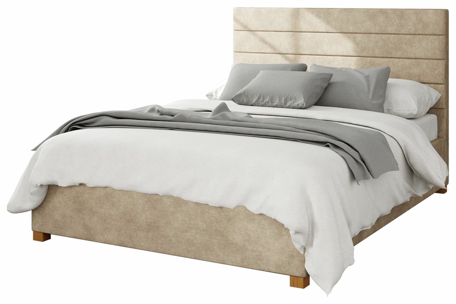Aspire Kelly Linen Kingsize Ottoman Bedframe - Beige