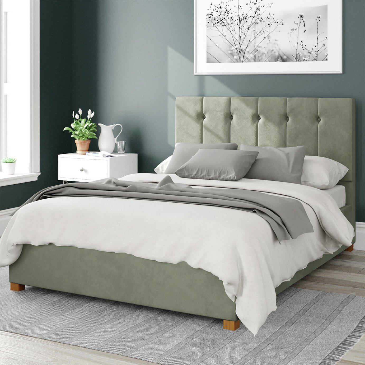 Aspire Hepburn Velvet Ottoman Bedframe