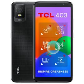 SIM Free TCL 403 32GB Mobile Phone - Prime Black