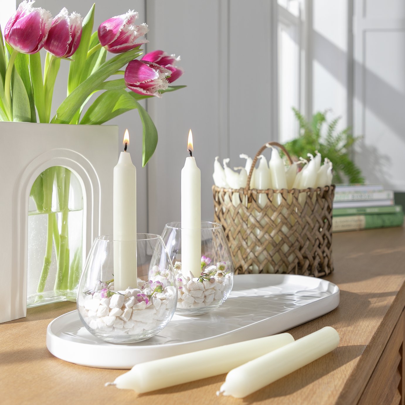 Habitat Pack of 20 Taper Candles - Unscented