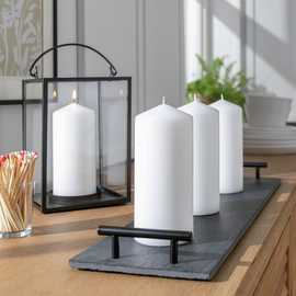 Habitat Pack of 4 Pillar Candle - Unscented