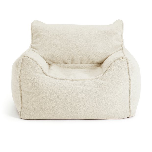 Buy Kaikoo Kids Single Chair Boucle Bean Bag Off White Bean