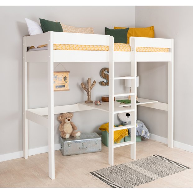 Buy Stompa White High Sleeper Bed Frame Desk Mattress Kids