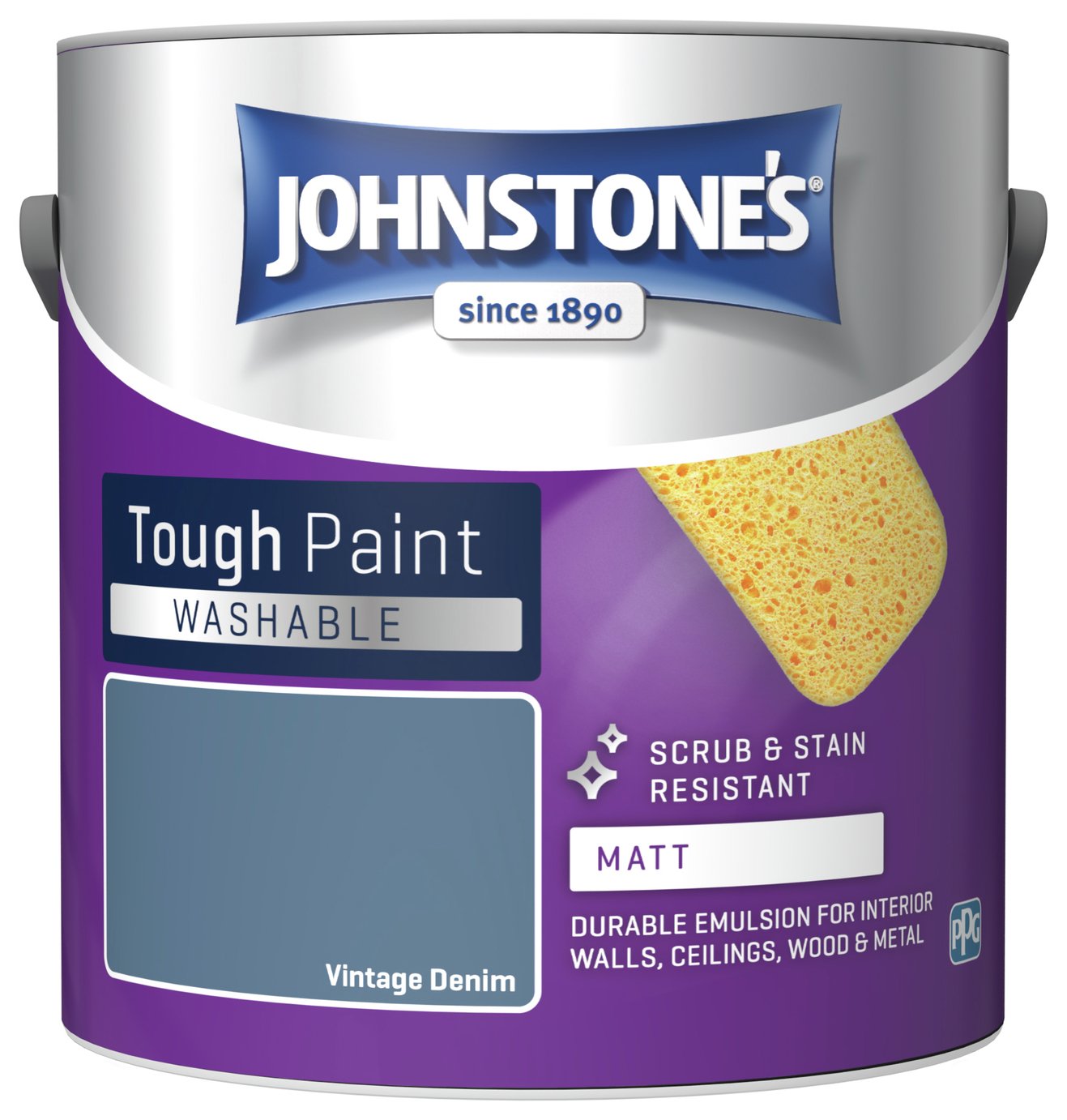 Johnstone's - Washable Matt Paint - Vintage Denim - 2.5L