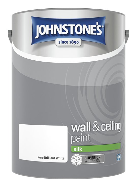 Johnstone's Wall & Ceiling SilkPaint - Brilliant White - 5L