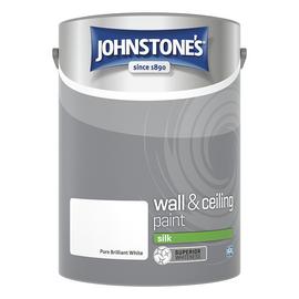 Johnstones Wall and Ceiling Silk Emulsion Paint - White, 5L