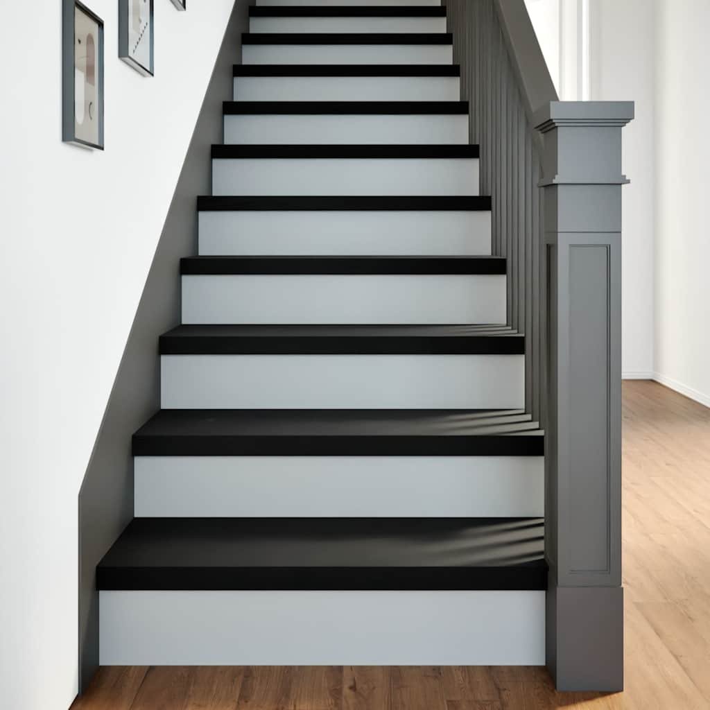 Walplus Pack of 8 Carpet Stair Treads - Brown Black - 70 x 25 cm