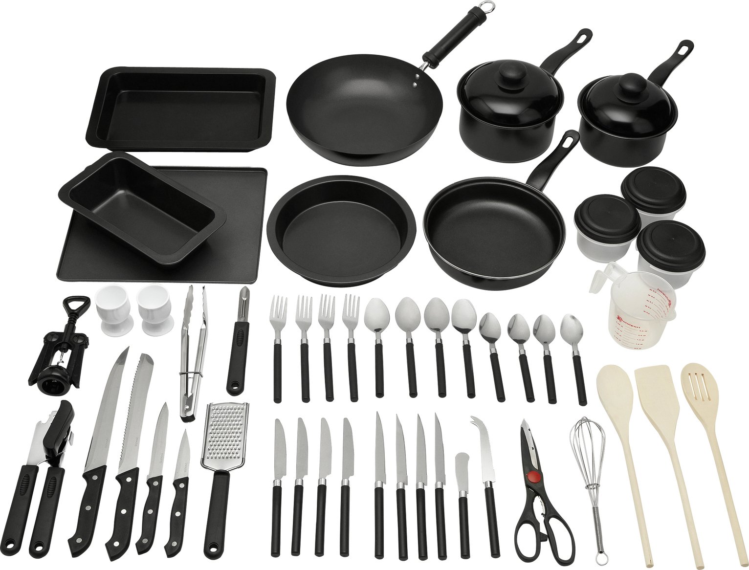 Home Essentials 50 Piece Non Stick Kitchen Starter Set