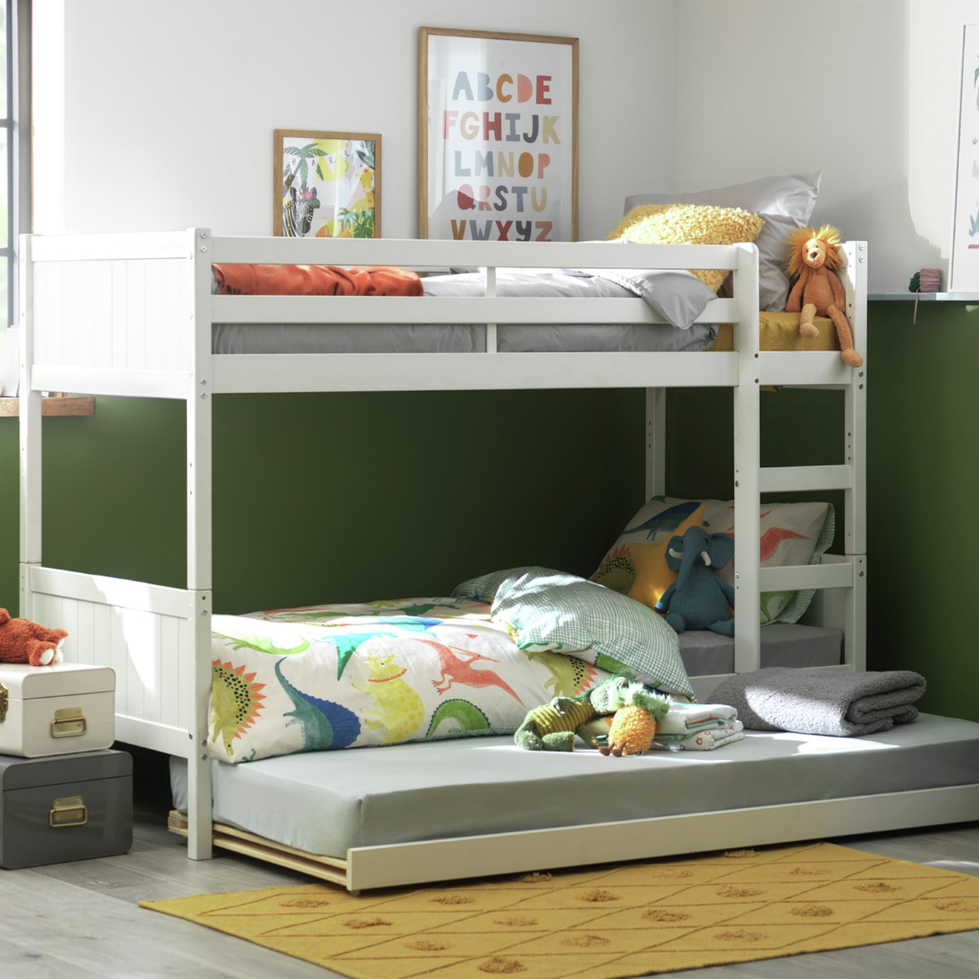 Habitat Detachable Bunk Bed with Trundle - White