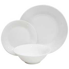 Home Essentials 12 Piece Porcelain Dinner Set - White
