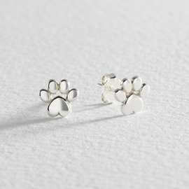 Revere Sterling Silver Paw Shaped Stud Earrings
