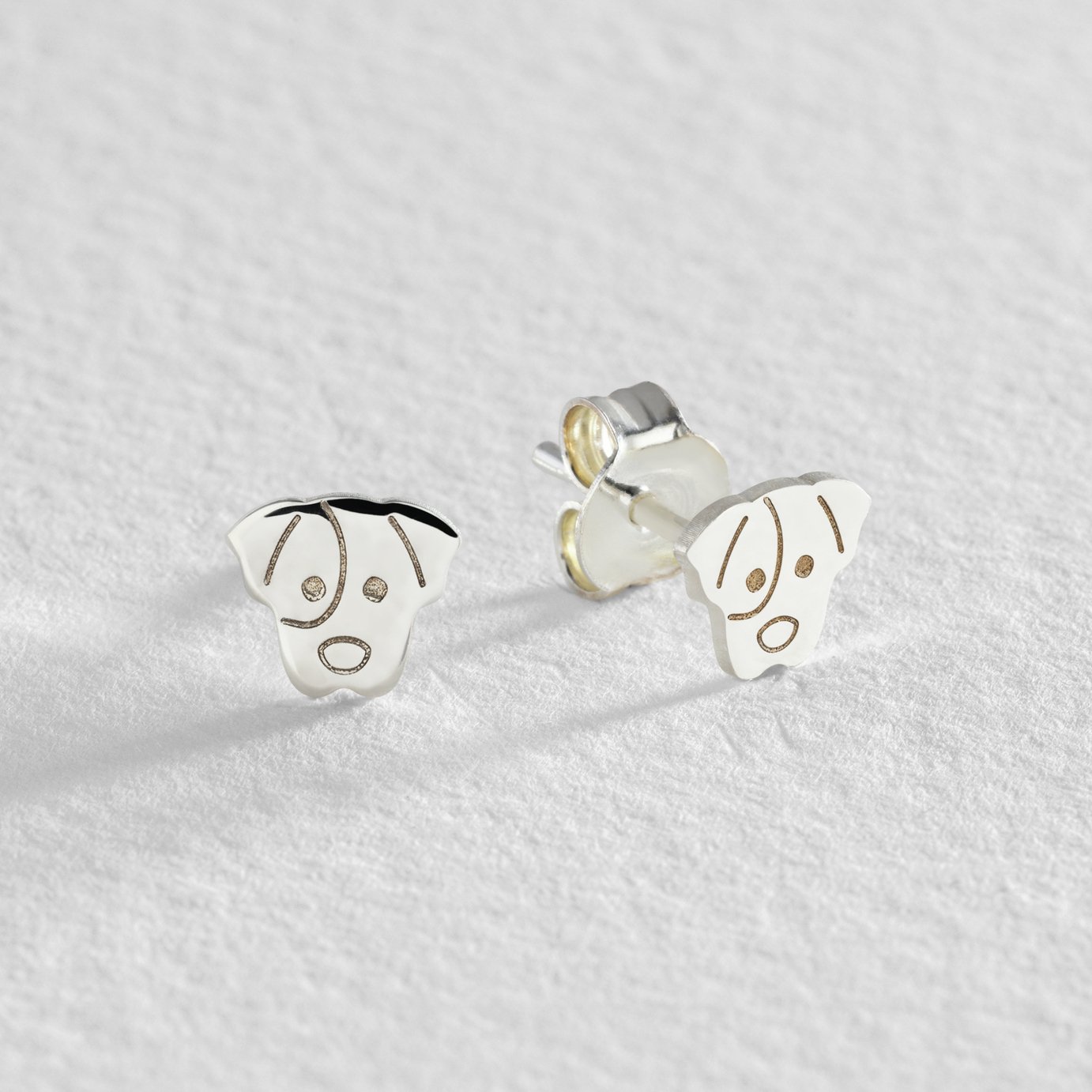 Revere Sterling Silver Dog Shaped Stud Earrings