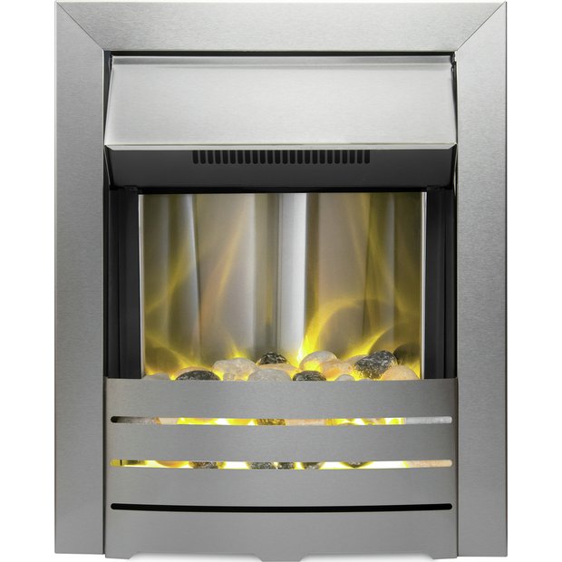 Buy Adam Helios Electric Inset Fire - Brushed Steel | Electric fires | Argos