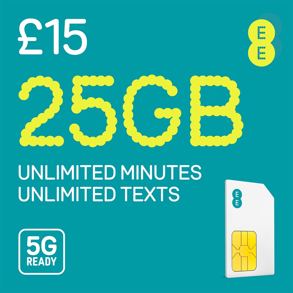 EE Pay As You Go 25GB SIM Card