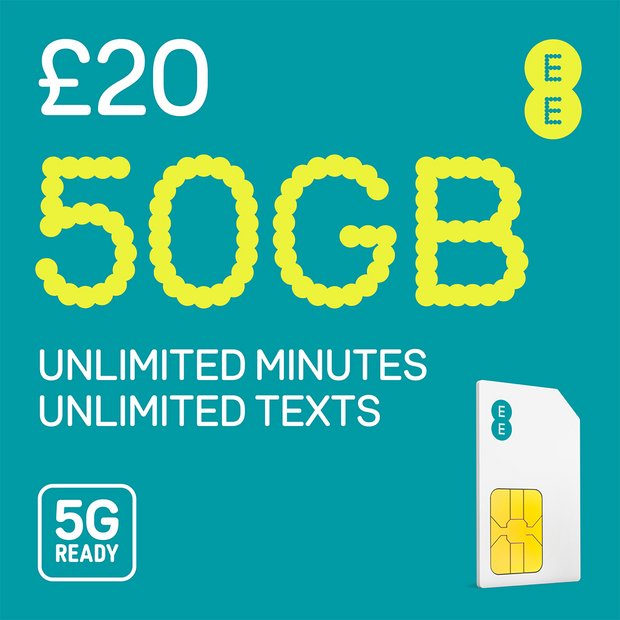 Buy EE Extra Data 150GB Pay As You Go SIM Card SIM cards Argos